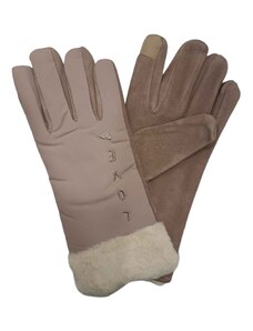 FashionWoman Χειμερινά γυναικεία ζεστά γάντια με οικολογική γούνα σε διάφορα χρώματα (LOVE).