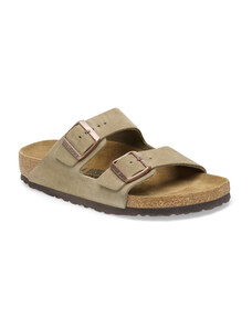 Birkenstock Arizona Leve Taupe Γυναικεία Ανατομικά Δερμάτινα Σανδάλια Γκρι/Μπεζ Narrow Fit (0051463)