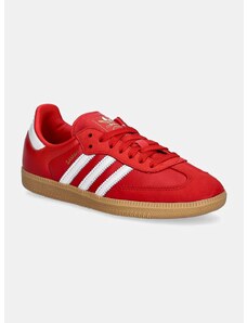 Δερμάτινα αθλητικά παπούτσια adidas Originals Samba OG W χρώμα: κόκκινο, IE6524
