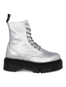 DR. MARTENS JADON METALLIC LEATHER PLATFORM BOOTS - ΑΣΗΜΙ
