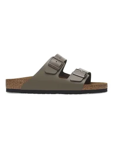 Δερμάτινες παντόφλες Birkenstock Arizona γυναικείες, χρώμα: πράσινο, 1029155