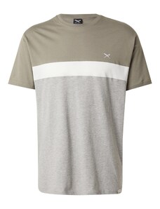 Iriedaily Μπλουζάκι 'Court' ανοικτό γκρι / χακί / λευκό