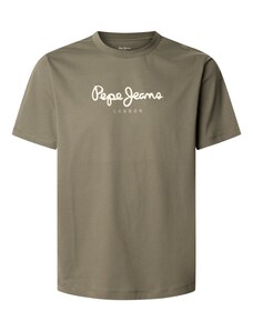 Pepe Jeans Μπλουζάκι 'Eggo' λαδί / λευκό