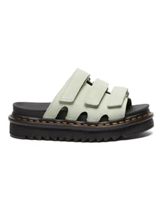 Παντόφλες σουέτ Dr. Martens Raine γυναικείες, χρώμα: πράσινο, DM40521300