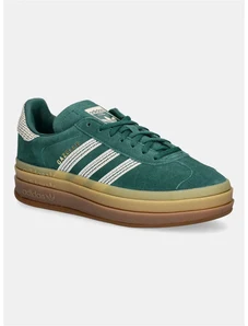 Σουέτ αθλητικά παπούτσια adidas Originals Gazelle Bold W χρώμα: πράσινο, JS3358