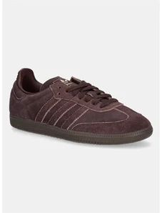 Σουέτ αθλητικά παπούτσια adidas Originals Samba OG χρώμα: καφέ, JI3211