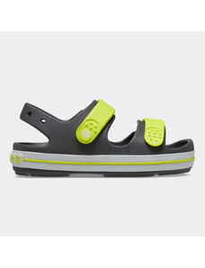 CROCS Kids' Crocband Cruiser Sandal Slate Grey / Acidity Παιδικό Σανδάλι σε Γκρι Χρώμα