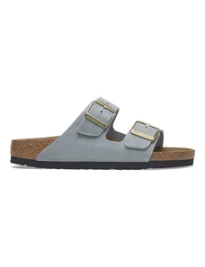 Δερμάτινες παντόφλες Birkenstock Arizona γυναικείες, χρώμα: γκρι, 1029253