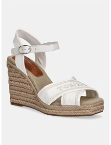 Σανδάλια Tommy Hilfiger TOMMY HILFIGER ESPAD HIGH WEDGE χρώμα: μπεζ, FW0FW08668