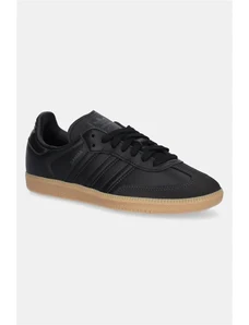 Δερμάτινα αθλητικά παπούτσια adidas Originals Samba OG χρώμα: μαύρο, JS2762