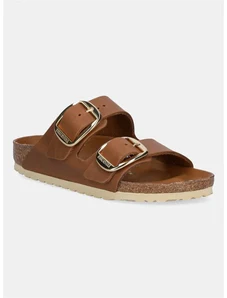 Δερμάτινες παντόφλες Birkenstock Arizona Big Buckle γυναικείες, χρώμα: καφέ, 1011073