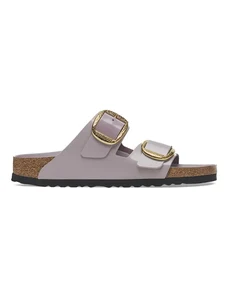 Δερμάτινες παντόφλες Birkenstock Arizona Hammered Buckle γυναικείες, χρώμα: μοβ, 1029784