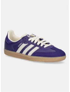 Δερμάτινα αθλητικά παπούτσια adidas Originals Samba OG χρώμα: μοβ, JI2736
