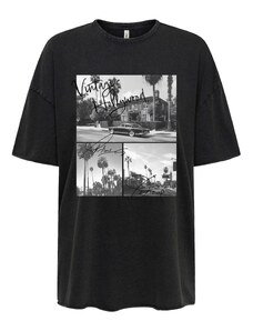 ONLY Μπλουζάκι 'ONLLUCY' ανοικτό γκρι / σκούρο γκρι / μαύρο