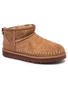 UGG Δερμάτινα μποτες χιονιού W CLASSIC ULTRA MINI BIARRITZ | με την προσθήκη μαλλιού