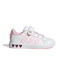 ADIDAS SPORTSWEAR Αθλητικό παπούτσι 'Disney Minnie Mouse Grand Court' μπεζ / μελιτζανί / ρόδινο / λευκό