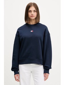 Βαμβακερή μπλούζα Tommy Jeans γυναικεία, χρώμα: μαύρο, DW0DW17325