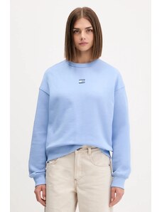 Βαμβακερή μπλούζα Tommy Jeans γυναικεία, χρώμα: μαύρο, DW0DW17325