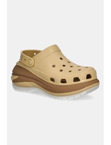 Παντόφλες Crocs Mega Crush Matte Clog χρώμα: μπεζ, 210749