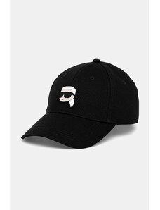 Βαμβακερό καπέλο του μπέιζμπολ Karl Lagerfeld IKON χρώμα: κόκκινο, A1W33037