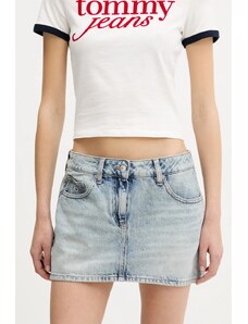 Τζιν φούστα Tommy Jeans χρώμα: μπλε, DW0DW20133