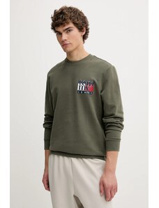 Βαμβακερή μπλούζα Tommy Jeans χρώμα: πράσινο, DM0DM22093