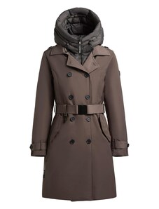 khujo Ανοιξιάτικο και φθινοπωρινό παλτό 'GORA' σοκολατί / σκούρο γκρι