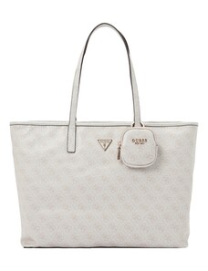 Borsa A Tracolla GUESS Eco Erica Elite Tote, Colore Cream Logo, In Materiale Riciclato, 33x26x8 Cm