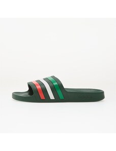 adidas Originals adidas Adilette Aqua Slides Team Dark Green/ Ftwr White/ Bright Red