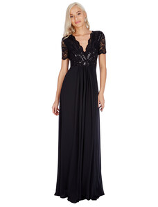 PerfectDress.gr shinny paillete top αέρινο μαύρο φόρεμα Daphne