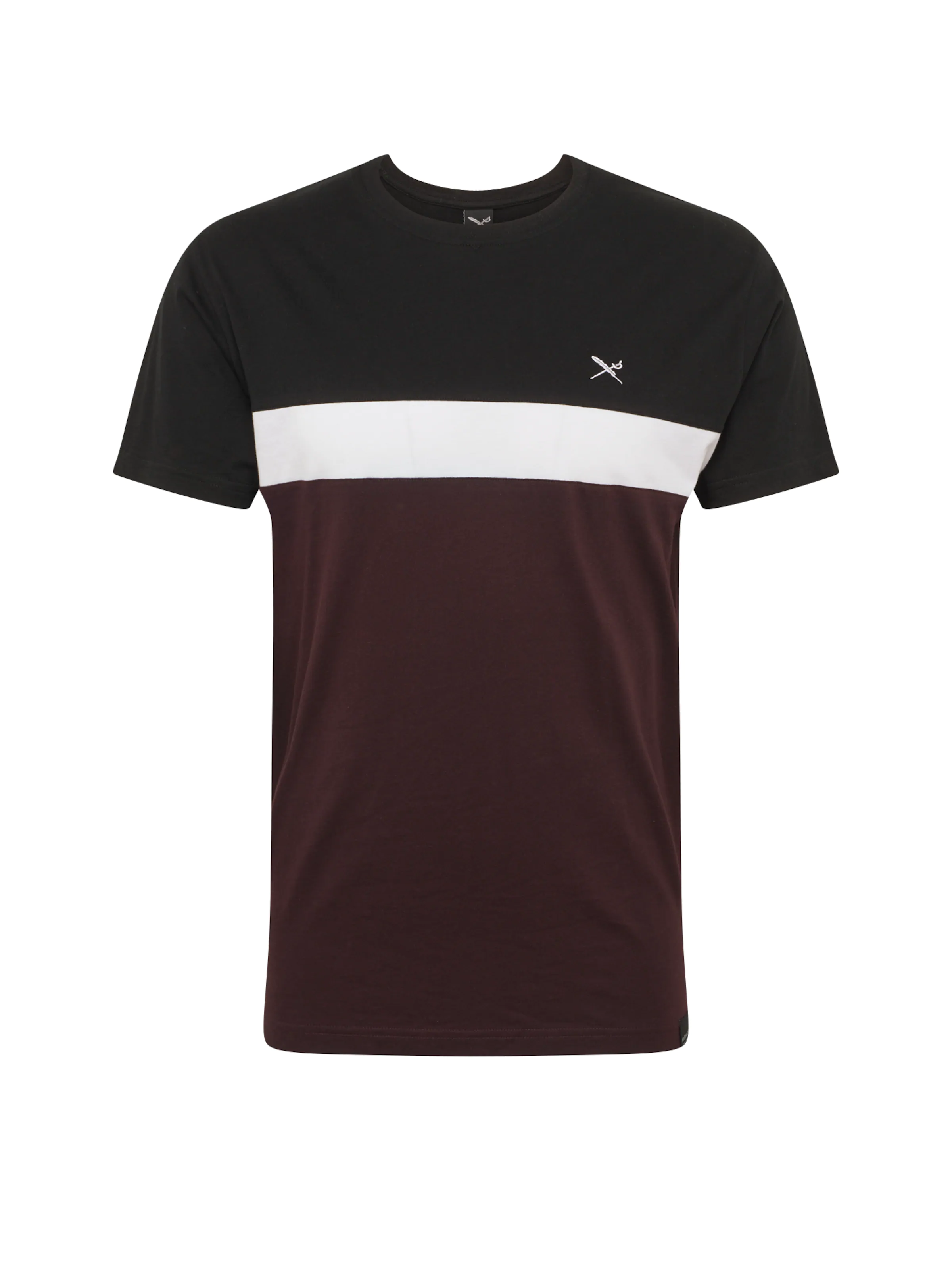 Iriedaily Μπλουζάκι 'Court' κόκκινο κρασί / μαύρο / λευκό