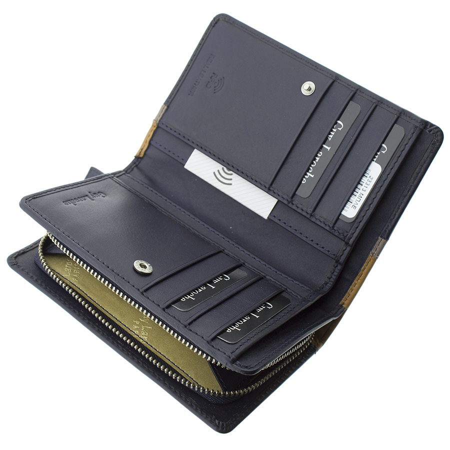 Guy Laroche δερμάτινο γυναικείο Πορτοφόλι 23313-Μπλε