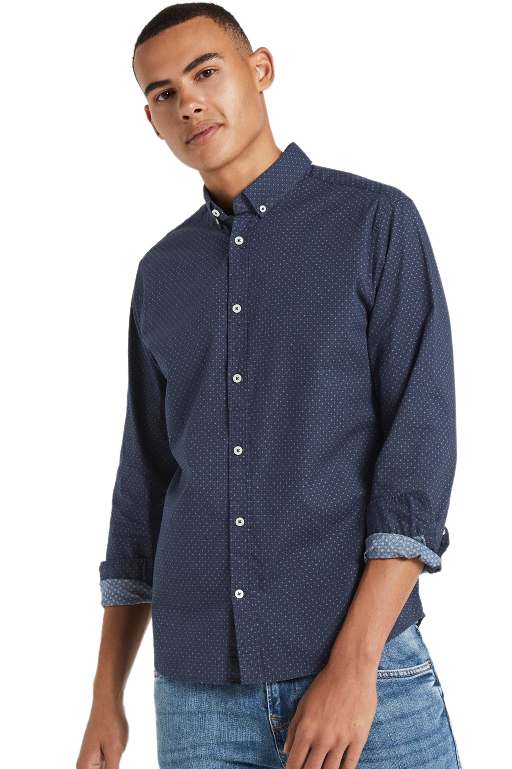 TOM TAILOR PATTERNED STRETCH ΠΟΥΚΑΜΙΣΟ ΑΝΔΡIKO 1021064-24486