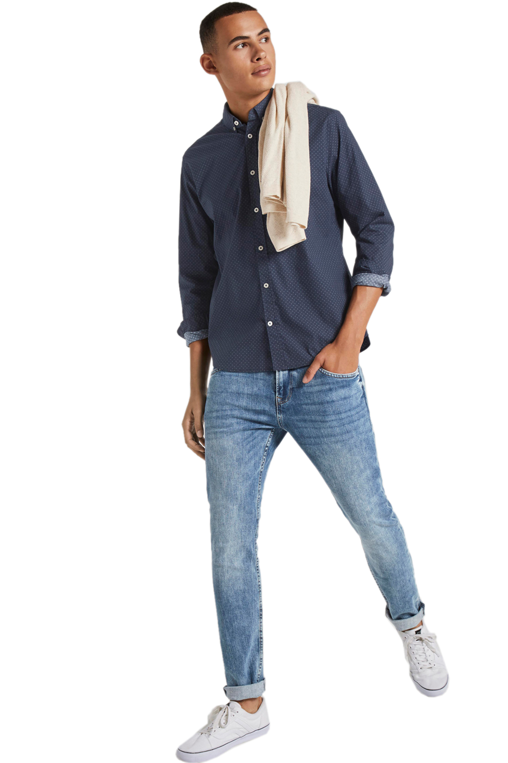 TOM TAILOR PATTERNED STRETCH ΠΟΥΚΑΜΙΣΟ ΑΝΔΡIKO 1021064-24486