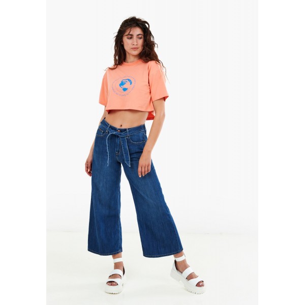 Γυναικείες Μπλούζες - Τοπ Natalie.Ss Πορτοκαλί Βαμβάκι Jack & Jones