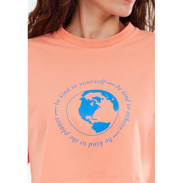 Γυναικείες Μπλούζες - Τοπ Natalie.Ss Πορτοκαλί Βαμβάκι Jack & Jones