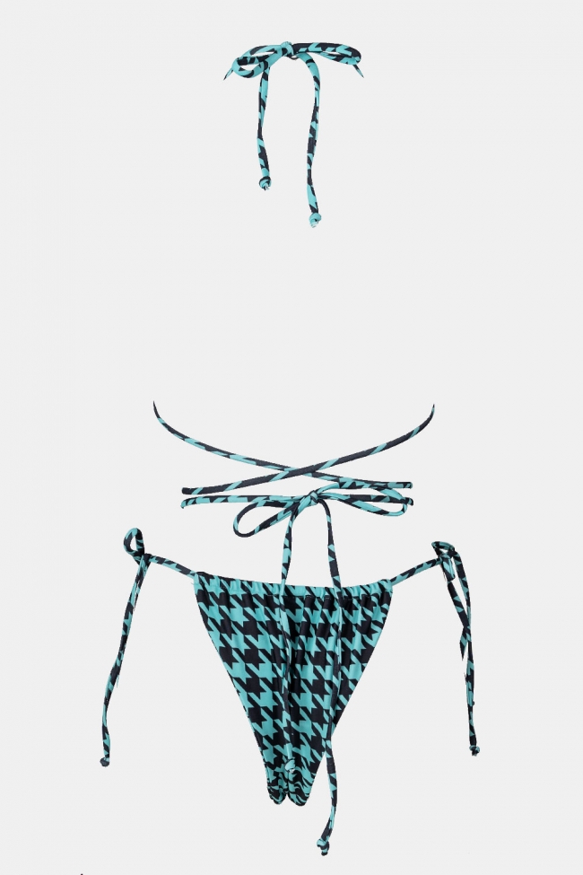 DeCoro Μαγιό Μπικίνι Τριγωνάκι με Σχέδια και Κορδόνια - ΒΕΡΑΜΑΝ