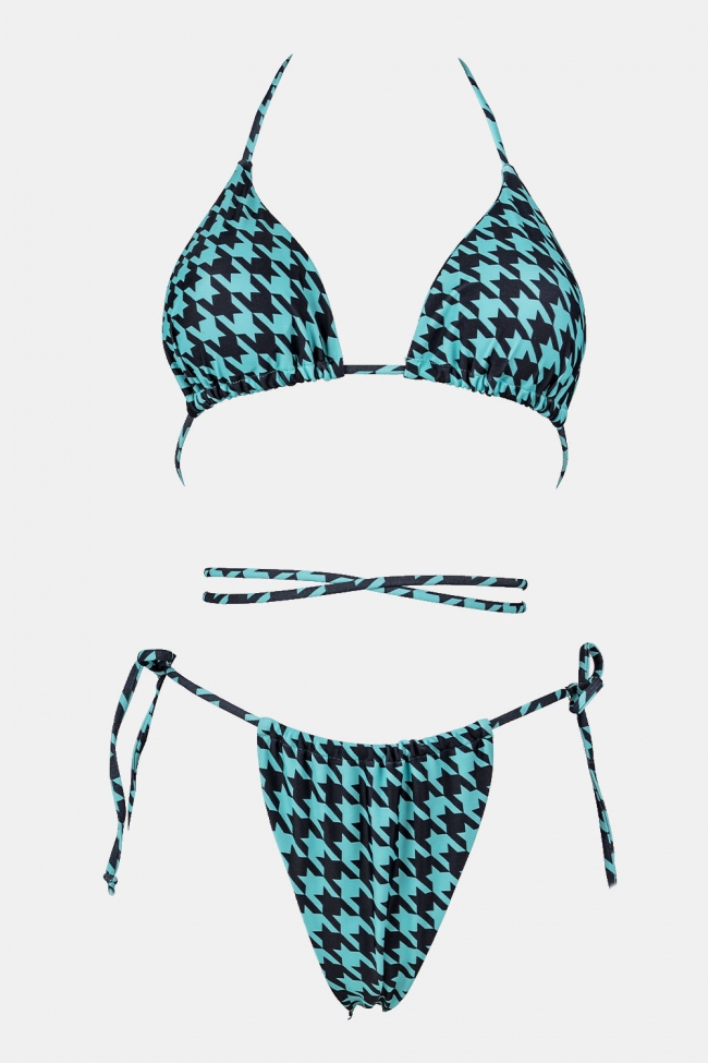 DeCoro Μαγιό Μπικίνι Τριγωνάκι με Σχέδια και Κορδόνια - ΒΕΡΑΜΑΝ