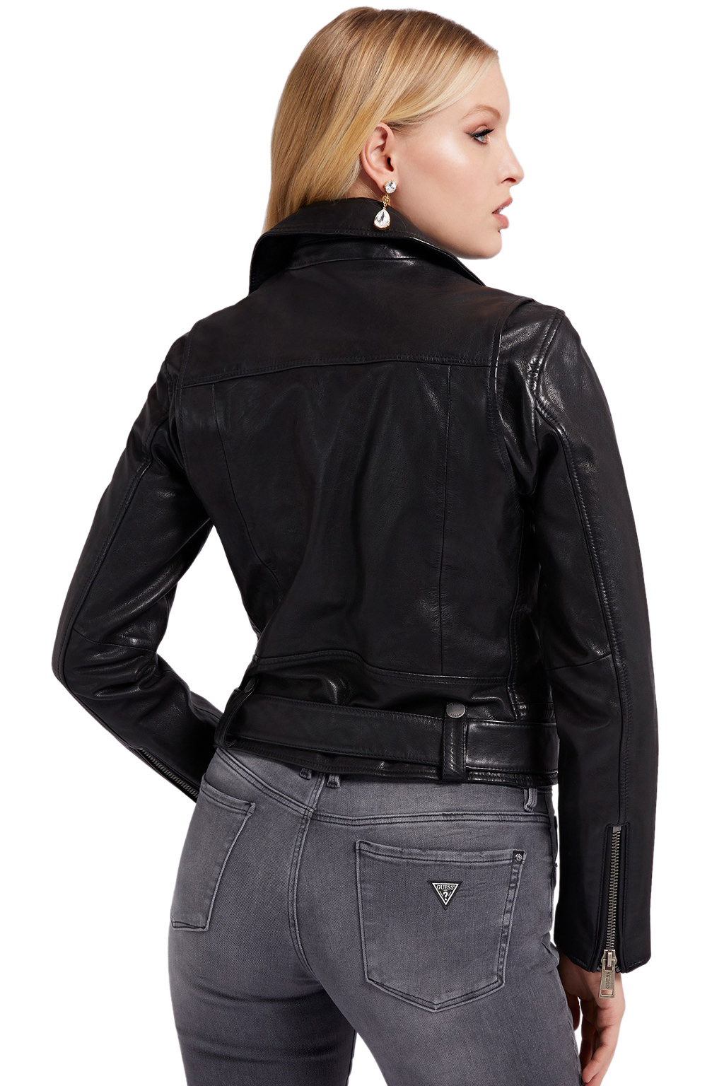 GUESS 'CAMILLE' ΔΕΡΜΑΤΙΝΟ BIKER JACKET ΓΥΝΑΙΚEIO W2YL16L0QN0-JBLK