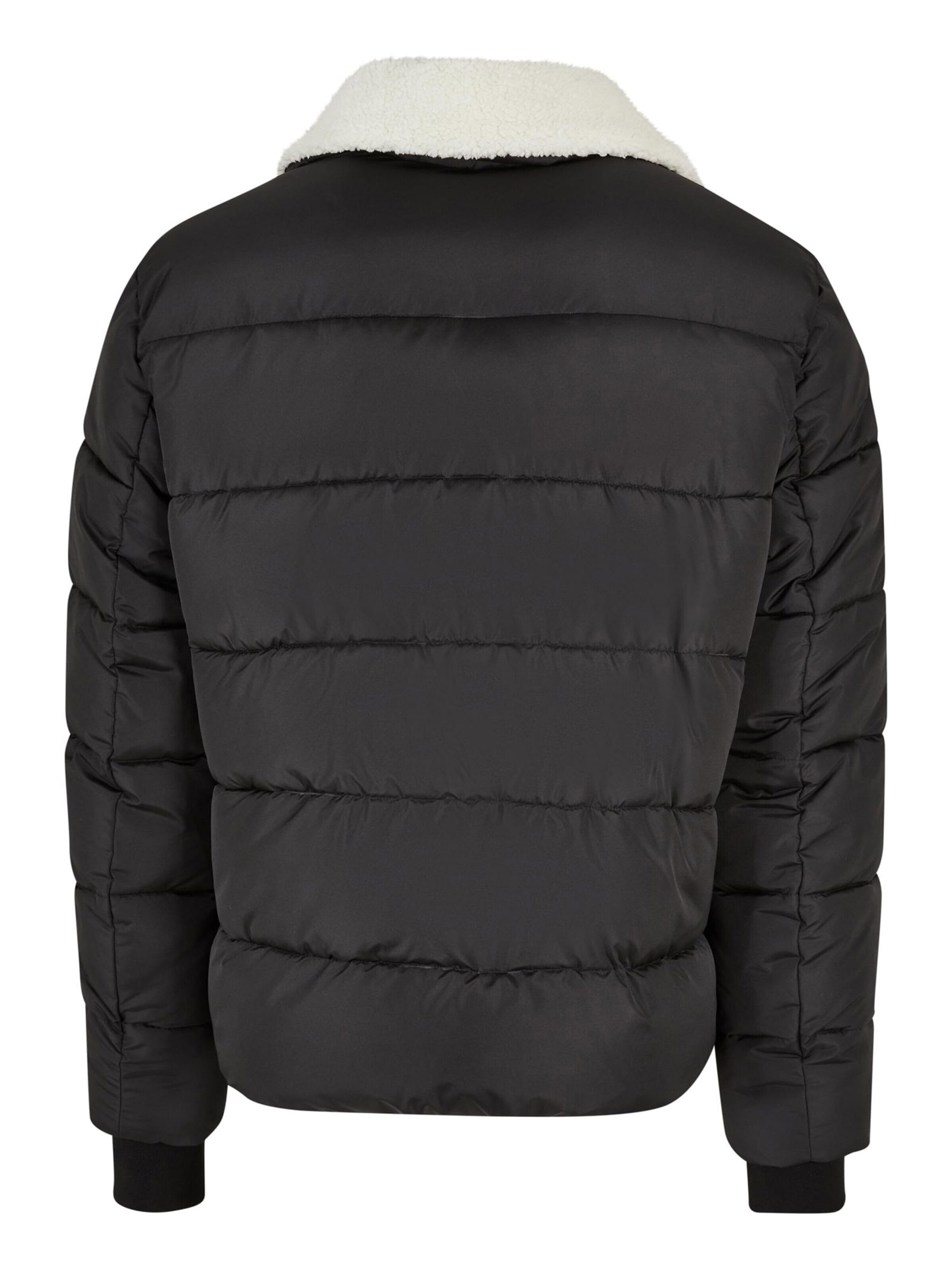 Urban Classics Χειμερινό μπουφάν ανθρακί / λευκό