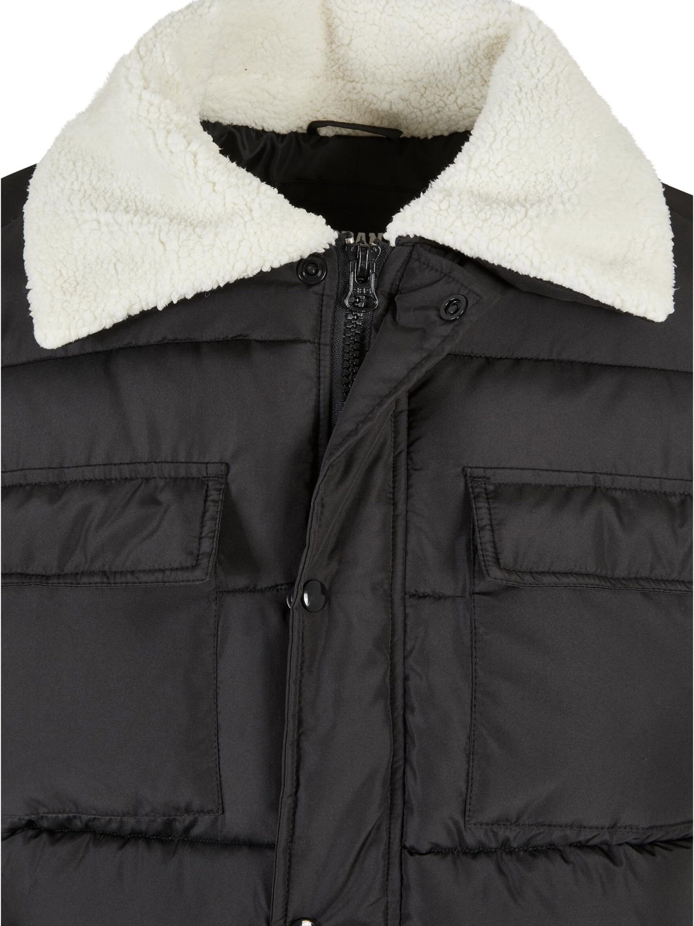 Urban Classics Χειμερινό μπουφάν ανθρακί / λευκό