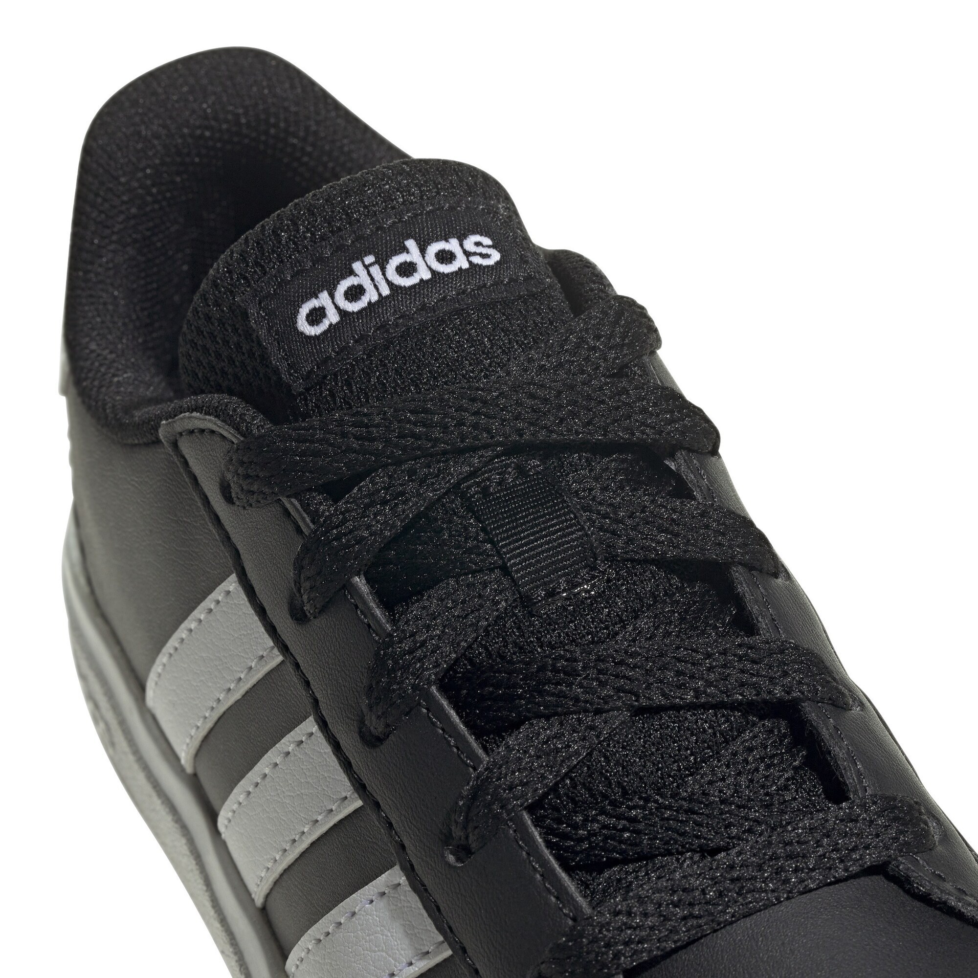 adidas kids grand court lifestyle tennis lace-up shoes (GW65 - BLACK/BLACK