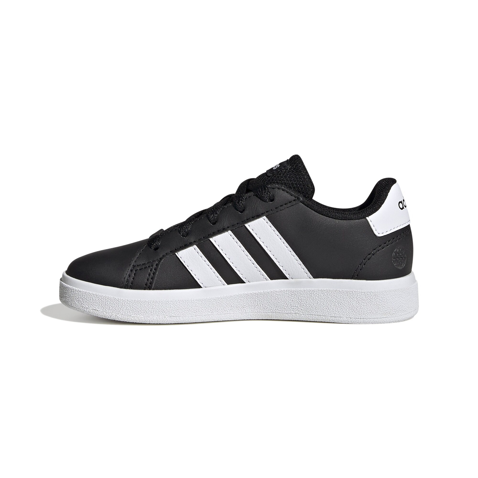 adidas kids grand court lifestyle tennis lace-up shoes (GW65 - BLACK/BLACK