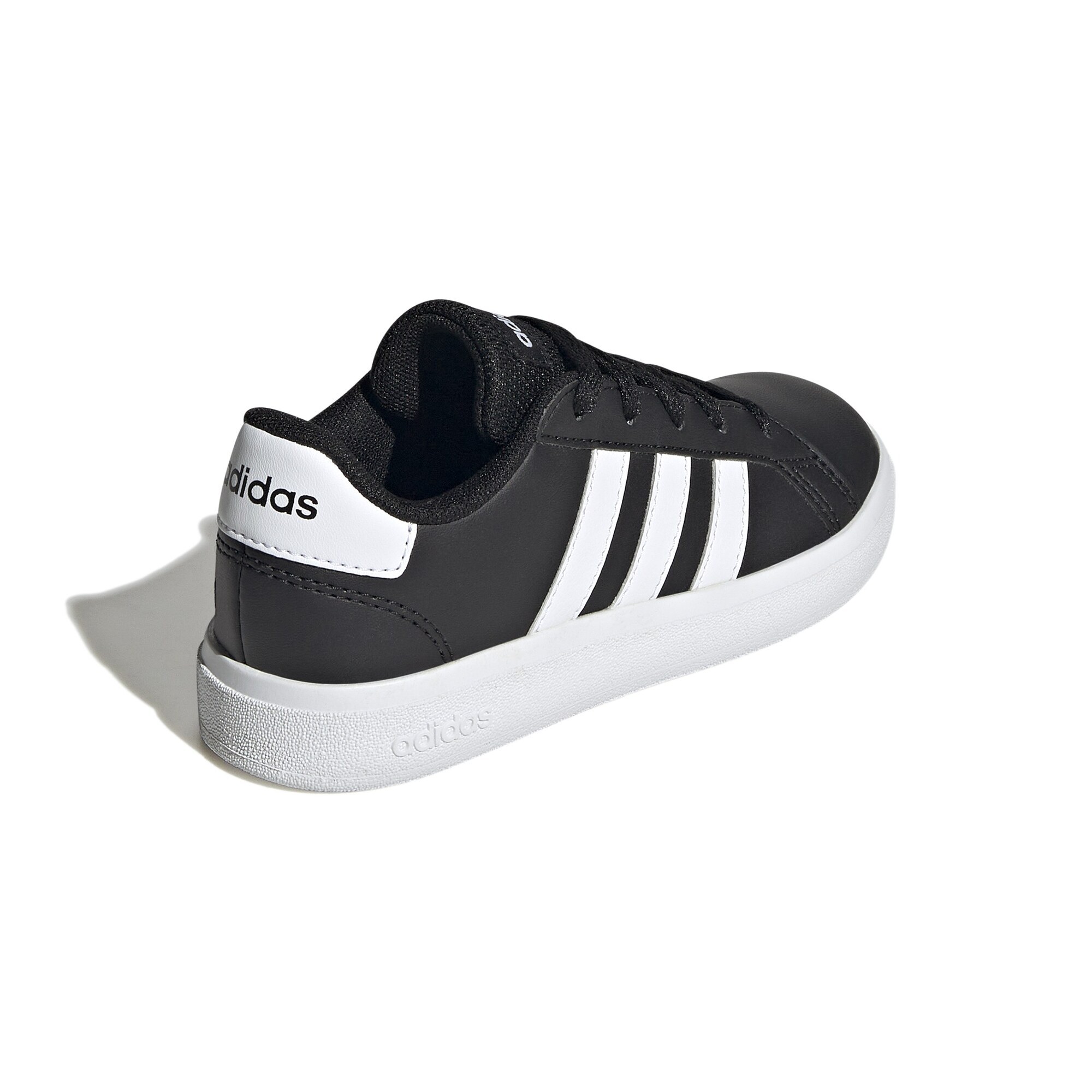 adidas kids grand court lifestyle tennis lace-up shoes (GW65 - BLACK/BLACK