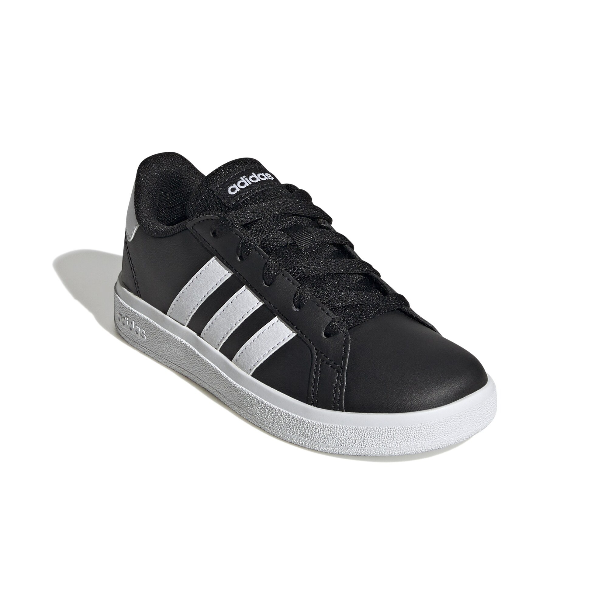 adidas kids grand court lifestyle tennis lace-up shoes (GW65 - BLACK/BLACK