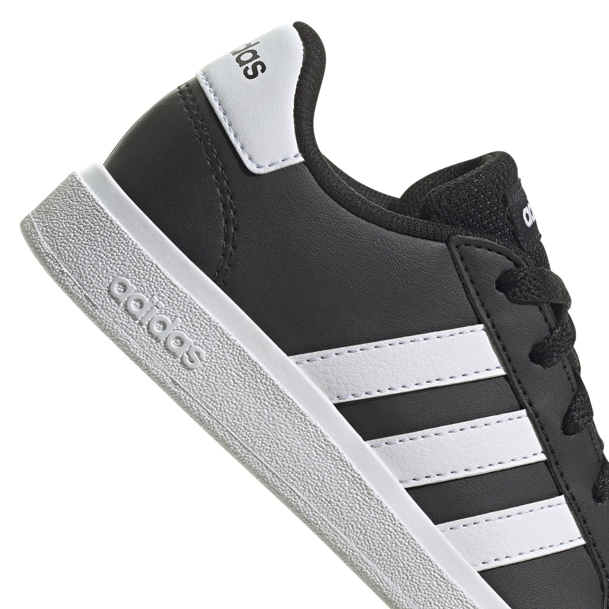 adidas kids grand court lifestyle tennis lace-up shoes (GW65 - BLACK/BLACK