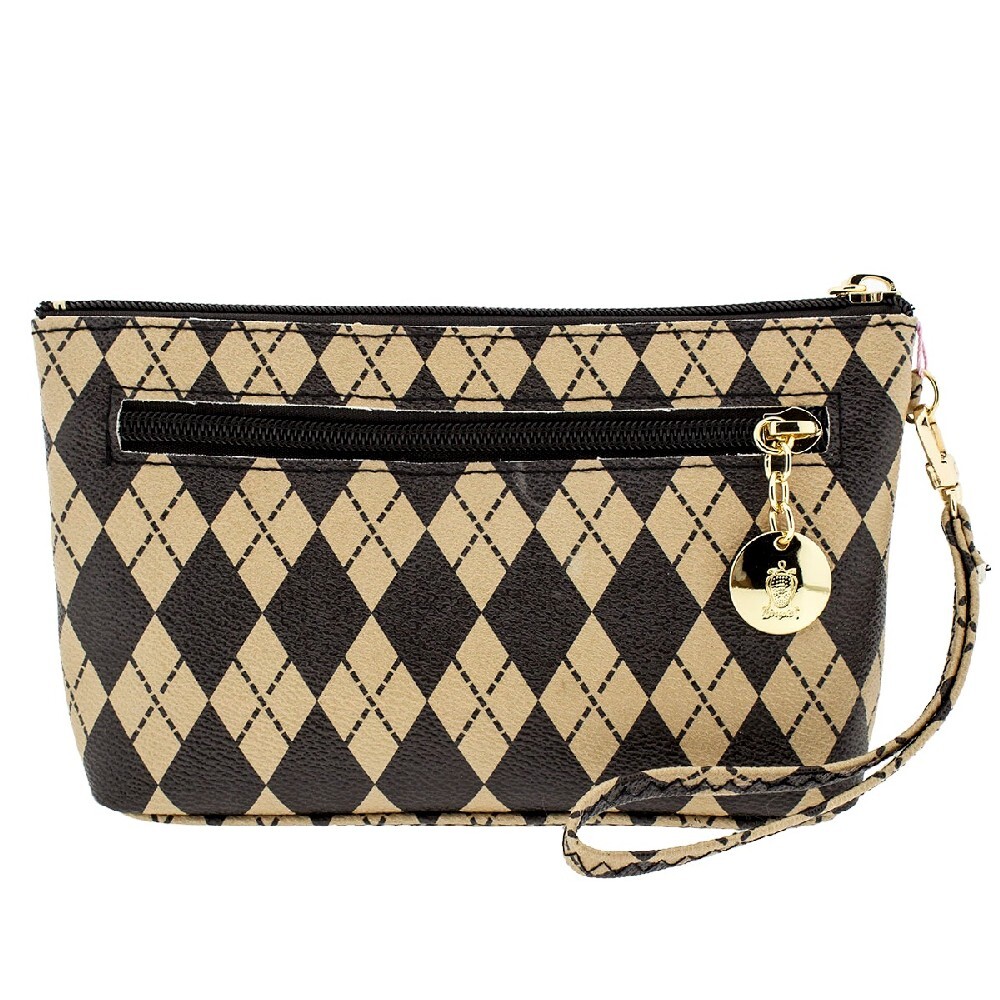 Fragola Πορτοφόλι Γυναικείο μεσαίο μέγεθος PC014-BEIGE SQUARES