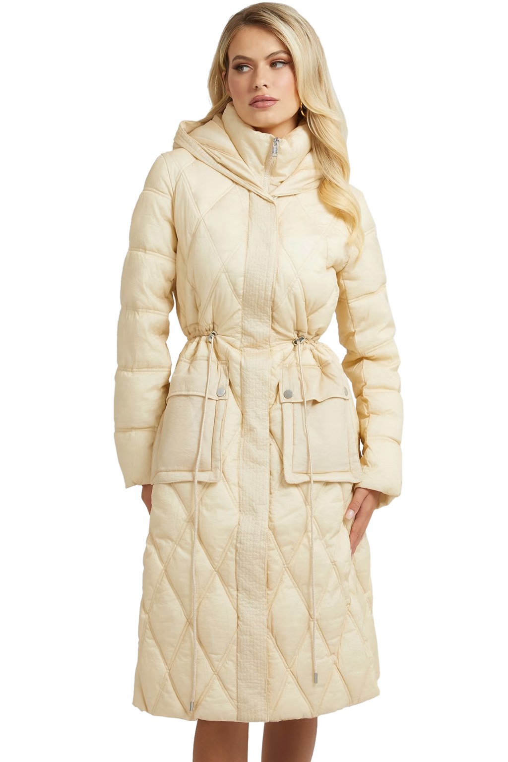 GUESS 'LUCILLE' ΜΑΚΡΥ PUFFER ΜΠΟΥΦΑΝ ΓΥΝΑΙΚEIO W2BL57WEX20-G1M5