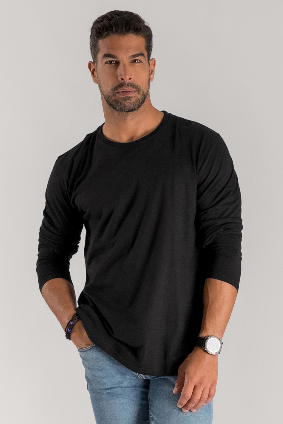 UnitedKind Basic Longsleeve, Long Sleeve Μπλούζα σε Μαύρο Χρώμα