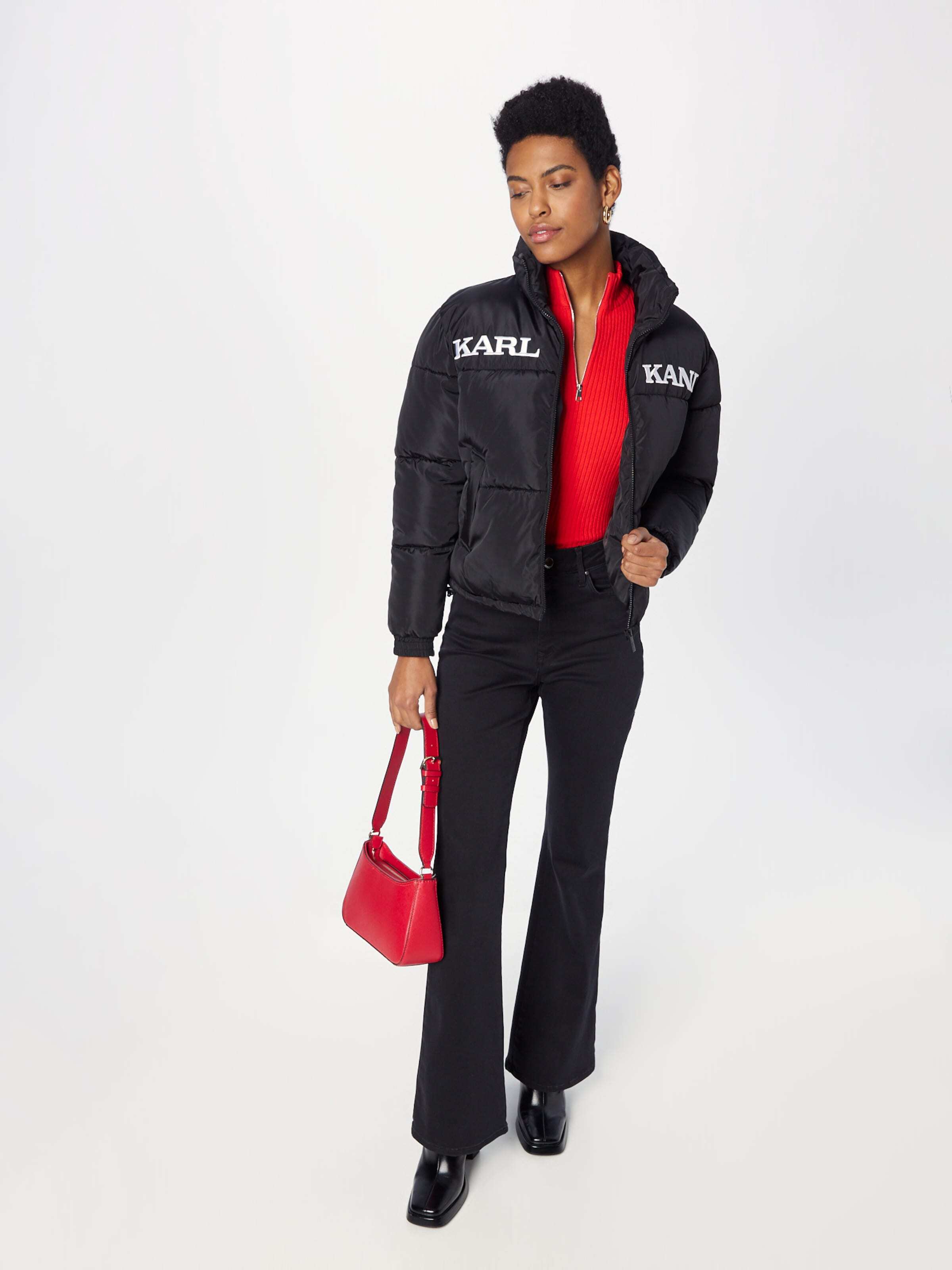 Karl Kani Φθινοπωρινό και ανοιξιάτικο μπουφάν 'Essential' μαύρο / λευκό